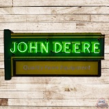 John Deere Quality Farm Equipment Double Sided Porcelain Neon Sign