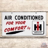 Rare NOS IH International Harvester Air Conditioned for your Comfort Double Sided Porcelain Sign
