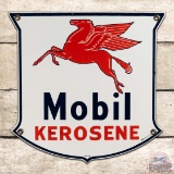 Rare 1955 Mobil Kerosene Single Sided Porcelain Pump Plate Sign w/ Pegasus