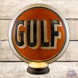 Gulf Gasoline OPC Milk Glass Gas Pump Globe