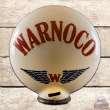Scarce Warnoco Gasoline OPB Milk Glass Gas Pump Globe w/ Wing Logo
