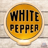 White Pepper Gasoline OPE Milk Glass Gas Pump Globe