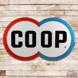 Co-Op Gasoline 7' Die Cut Single Sided Porcelain Sign