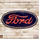 Impressive Ford Automobiles 8' Single Sided Porcelain Neon Sign w/ Flasher Bulbs