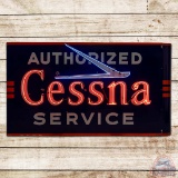 Cessna Authorized Service Double Sided Porcelain Neon Sign w/ Logo