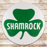 1964 Shamrock Gasoline 6' Double Sided Porcelain ID Sign w/ Logo