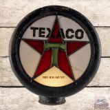 Early Texaco Gasoline Leaded Stained Glass Gas Pump Globe Complete