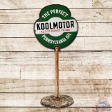 Cities Service Koolmotor The Perfect Pennsylvania Oil Die Cut Double Sided Porcelain Curb Sign