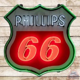 Phillips 66 Gasoline Service Station 4' Single Sided Porcelain Neon Sign