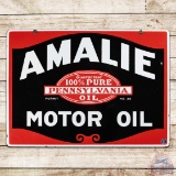 Nice Amalie Motor Oil Double Sided Porcelain Sign w/ Pennsylvania Seal
