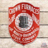 Excellent Crown Furnaces and Globe Ranges Curved Single Sided Porcelain Sign Pottstown PA