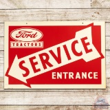 Superb Ford Tractors Service Entrance Double Sided Tin Sign w/ Arrow & Logo