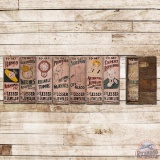 7 NOS Lesser Jeweler Watch Clock National Sign Co SS Tin Signs w/ Original Crate St. Mary's PA