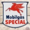 Superb 1954 Mobilgas Special Gasoline Single Sided Porcelain Pump Plate Sign w/ Pegasus