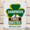 Terrific Shamrock Trail Master Regular Gasoline Single Sided Porcelain Pump Plate Sign w/ logo