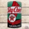 1940 Texaco Sky Chief Gasoline Curved Single Sided Porcelain Pump Plate Sign