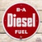B-A British American Diesel Fuel Single Sided Porcelain Pump Plate Sign