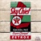 Texaco Sky Chief Supercharged with Petrox Single Sided Porcelain Pump Plate Sign 