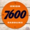 Union 7600 Gasoline Single Sided Porcelain Pump Plate Sign