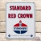 Superb 1950 Standard Red Crown Gasoline Single Sided Porcelain Pump Plate Sign