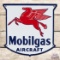 Mobilgas Aircraft Gasoline Die Cut Single Sided Porcelain Pump Plate Sign w/ Pegasus