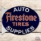 Firestone Tires Auto Supplies Double Sided Porcelain Flange Sign
