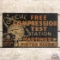 Hastings Piston Rings Compression Test Station Double Sided Tin Flange Sign w/ Automobile & Arrow