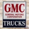 Amazing GMC General Motors Corporation Trucks Double Sided Porcelain Sign