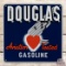 Fantastic Douglas Aviation Tested Single Sided Porcelain Pump Plate Sign w/ Heart Logo