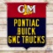 GM General Motors Pontiac Buick GMC Trucks Single Sided Porcelain Sign w/ Maple Leaf