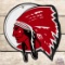 Rare Red Indian Gasoline Die Cut Single Sided Porcelain Pump Plate Sign
