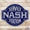 Nash Service Station Die Cut Double Sided Porcelain Sign
