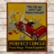 Perfect Circle Piston Rings Emb. Single Sided Tin Sign w/ Oil Hog & Automobile