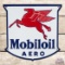 Superb Mobilgas Aero Gasoline Die Cut Single Sided Porcelain Pump Plate Sign w/ Pegasus