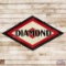 Diamond DX Gasoline Double Sided Porcelain Sign w/ Frame