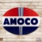 Amoco Gasoline 7' Double Sided Porcelain Service Station ID Sign