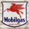 1939 Mobilgas Socony Vacuum Double Sided Porcelain ID Sign w/ Pegasus
