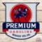 Rare Knight Premium Gasoline Die Cutt Single Sided Porcelain Pump Plate Sign