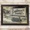 Impressive NOS Clossman Hardware Co. Single Sided Tin Sign w/ Early Touring Car & Plane Graphics