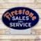 Firestone Sales and Service Die Cut Single Sided Porcelain Keyhole Sign
