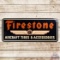 RARE 1946 Firestone Aircraft Tires & Accessories w/ Wing Logo Single Sided Tin Sign