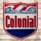 Colonial Gasoline 6' Double Sided Porcelain ID Sign w/ Eagle