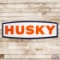 Scarce Husky Gasoline 8' Double Sided Porcelain ID Sign