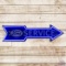 Ford Service 6' Single Sided Porcelain Neon Arrow Sign w/ Logo