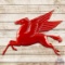 Superb Mobil Pegasus Embossed Die Cut Single Sided Porcelain Sign