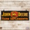 John Deere Farm Implements 6' Double Sided Porcelain 3 Legged Deer Logo Sign w/ Metal Frame