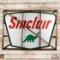 Incredible NOS 1959 Sinclair Gasoline 7' Double Sided Porcelain ID Sign w/ Wooden Crate & Dino