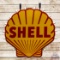 Shell Gasoline 5' Double Sided Porcelain Logo Sign w/ Bulbs