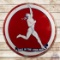 Marathon Gasoline 6' Single Sided Porcelain ID Sign w/ Running Man 