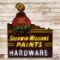 SWP Sherwin Williams Paints Hardware Die Cut Single Sided Porcelain Neon Sign